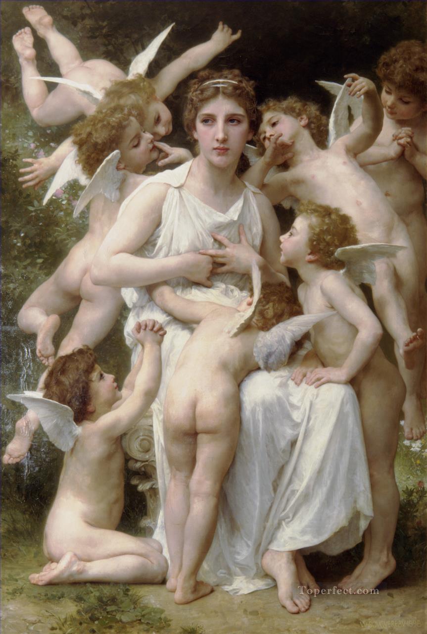 ラッソーの天使ウィリアム・アドルフ・ブーグローのヌード油絵